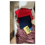 Tote of materials, fruit table cloth