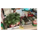 Table lot of Christmas decorations