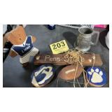 Penn State wooden decoration, mug and bear