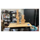 Lot of 2 Wooden Easter Bunny decorations not