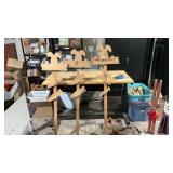 Lot of 3 Wooden Rabbit yard decorations