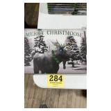Christmas moose canvas print, lights up