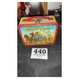 Wagon, train vintage metal lunchbox no thermos