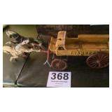 Metal horse, and transfer wagon