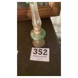 Miniature oil lamp with green bowl
