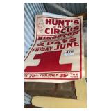 Hunts three ring circus poster approximately