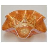 Dugan Peach Opalescent Carnival Glass Bowl