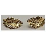 Pr 14KT Gold Leaf Earrings