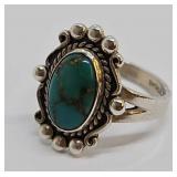 Bell Trading Post Navajo Sterling + Turquoise Ring