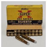 Box (20) Vintage Western 303 Savage Cartridges