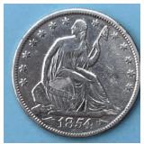 1854 W/A Seated Liberty Half Dollar