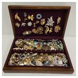 Jewelry Box Filled w/Asst Jewelry & Watches