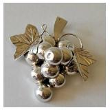Sterling Silver Grapes Brooch/Pendant