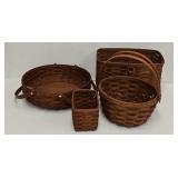 (4) Rich Brown Longaberger Baskets