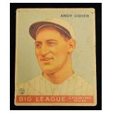 1933 Goudey #52 Andy Cohen Baseball Card