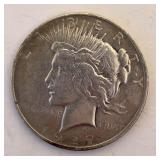 1927D Peace Silver Dollar