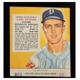 1954 #4N Carl Erskine Red Man Tobacco Card