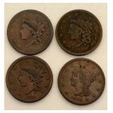 1836, 1837, 1838 & 1840 Liberty Head Large Cents