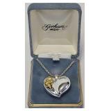 Gotham Sterling Silver Heart Necklace w/OB