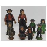 Vintage Cast Metal Amish Family Figures