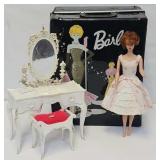 1962 Titan Bubblecut Barbie Doll & Vanity