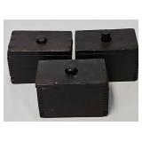 (3) Antique Finger Joint Construction Butter Molds