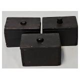 (3) Antique Finger Joint Construction Butter Molds