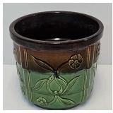 Antique Majolica Flower Pot Planter (10" x 9"H)