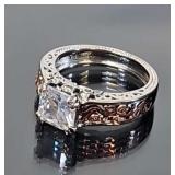 Sterling Silver Ring w/2ct Diamond Like Gemstone
