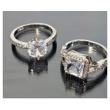2 Designer Fine Sterling Silver Rings