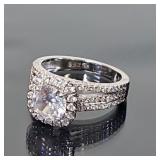 Sterling Silver Ring w/2ct Diamond Like Gemstone