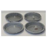 (4) Antique Grey Mottled Agate Graniteware Bowls
