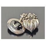 ESPO Sterling Silver Obsidian Snap Pendant