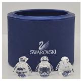 Swarovski Silver Crystal 3 Baby Penguins w/Box