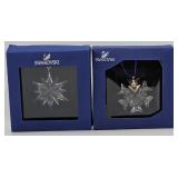 (2) Swarovski Silver Crystal Little Stars w/Boxes