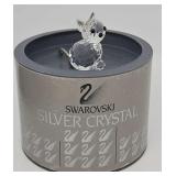 Swarovski #7659 Silver Crystal Cat with Metal Tail