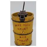 John Wright Cast Iron Ice Churn Coin Bank