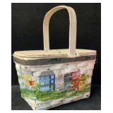 Hand Painted Split Oak Sewing Basket