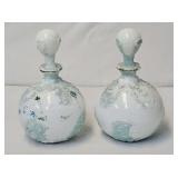 Pr. c1880 Victorian Milk Glass Dresser Bottles