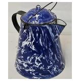 Cobalt Blue & White Swirl Agate Coffee Boiler