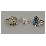 (3) Designer Sterling Silver Ring