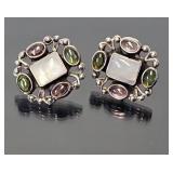 Sterling silver earrings with hardstones