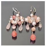 Sterling Silver beaded chandelier earrings