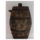 Antique 7-Inch Staved Wooden Barrel Flask