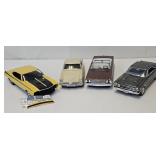 (4) Built 1:24 Plastic Car Models
