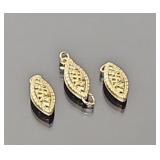 (3) 14k yellow gold filigree clasps (0.9 grams)