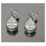 Sterling silver earrings with pear shape cz