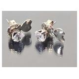 Sterling silver CZ stud earrings w/enhancers