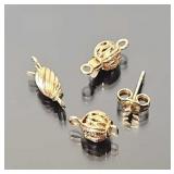 14k yellow gold clasps & stud (1.1 grams)