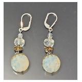 Sterling silver earrings with facet cut stones